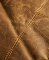 Brown leather laptop bag side detail by Ya Qalbi
