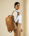Premium leather backpack interior padded sleeve by Ya Qalbi