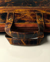 Tan leather messenger bag interior compartment by Ya Qalbi