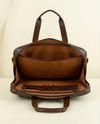 Genuine brown leather laptop bag interior by Ya Qalbi