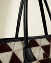 Brown leather office tote with cowhide hide by Ya Qalbi