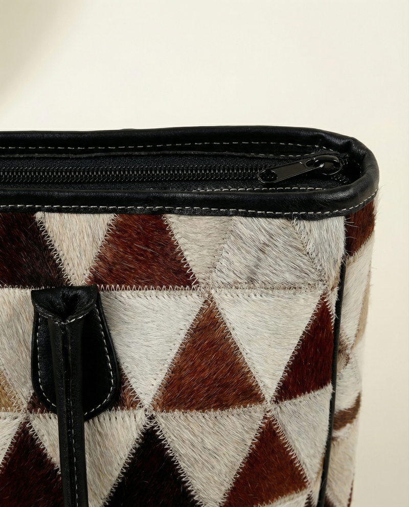 Spacious leather tote bag interior by Ya Qalbi