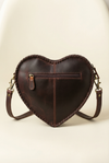 Romantic hair-on leather heart bag with adjustable strap by Ya Qalbi