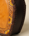 Romantic leather heart purse styled view by Ya Qalbi