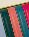 Rainbow leather crossbody bag interior by Ya Qalbi
