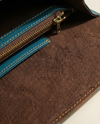 Colorful leather travel crossbody interior by Ya Qalbi