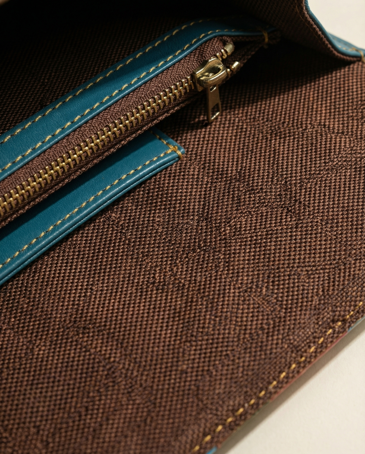 Colorful leather travel crossbody interior by Ya Qalbi