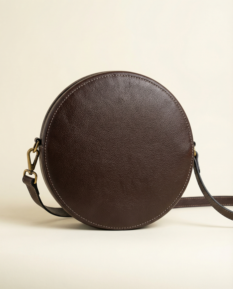 Modern geometric leather crossbody bag for women by Ya Qalbi