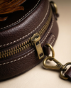 Round leather purse for everyday wear by Ya Qalbi