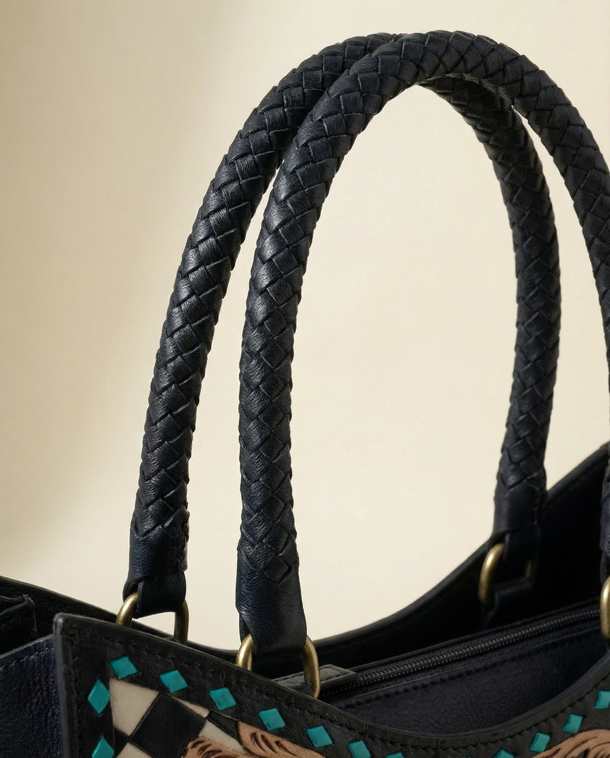 Checkerboard Tooled Tote