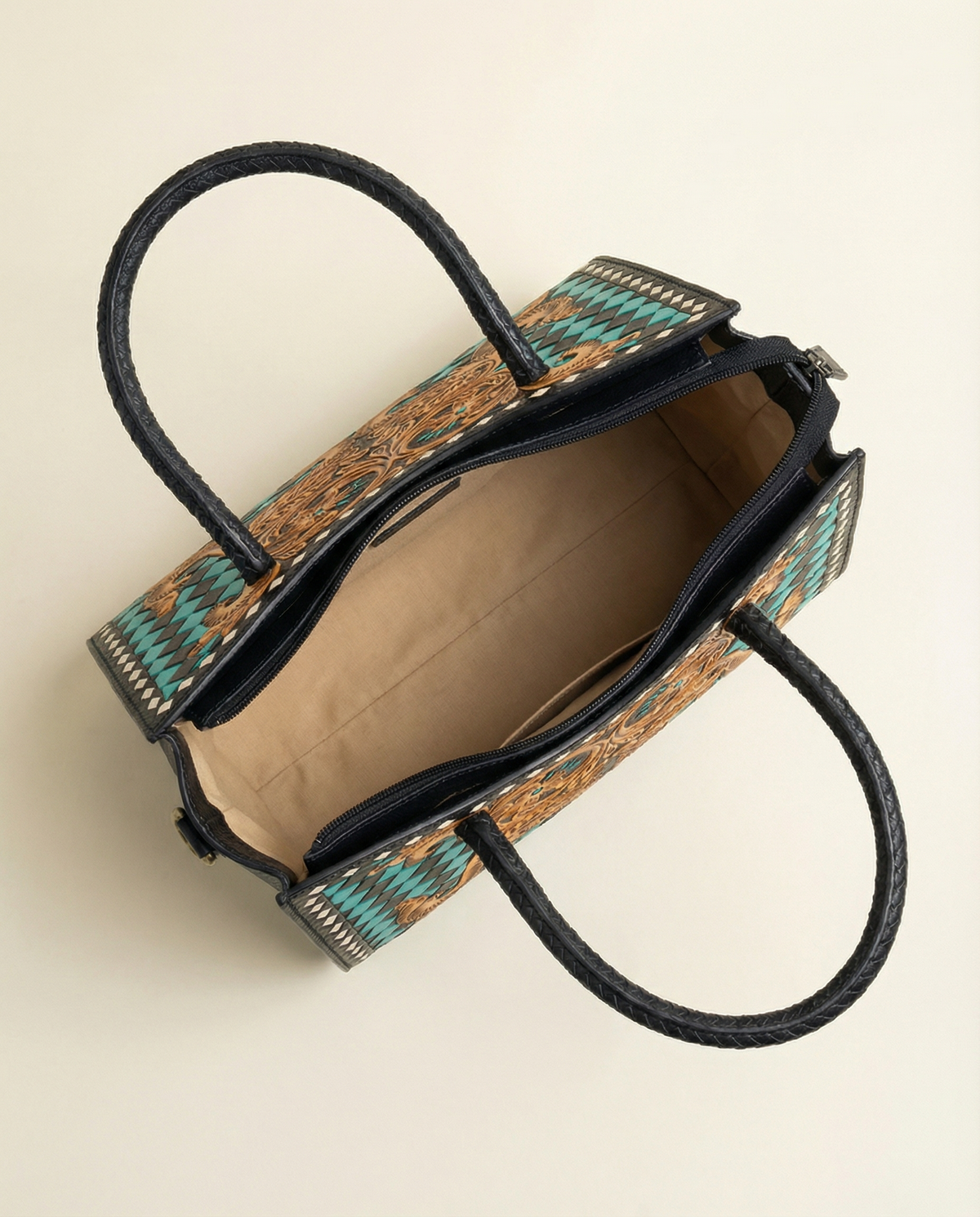 Checkerboard Tooled Tote