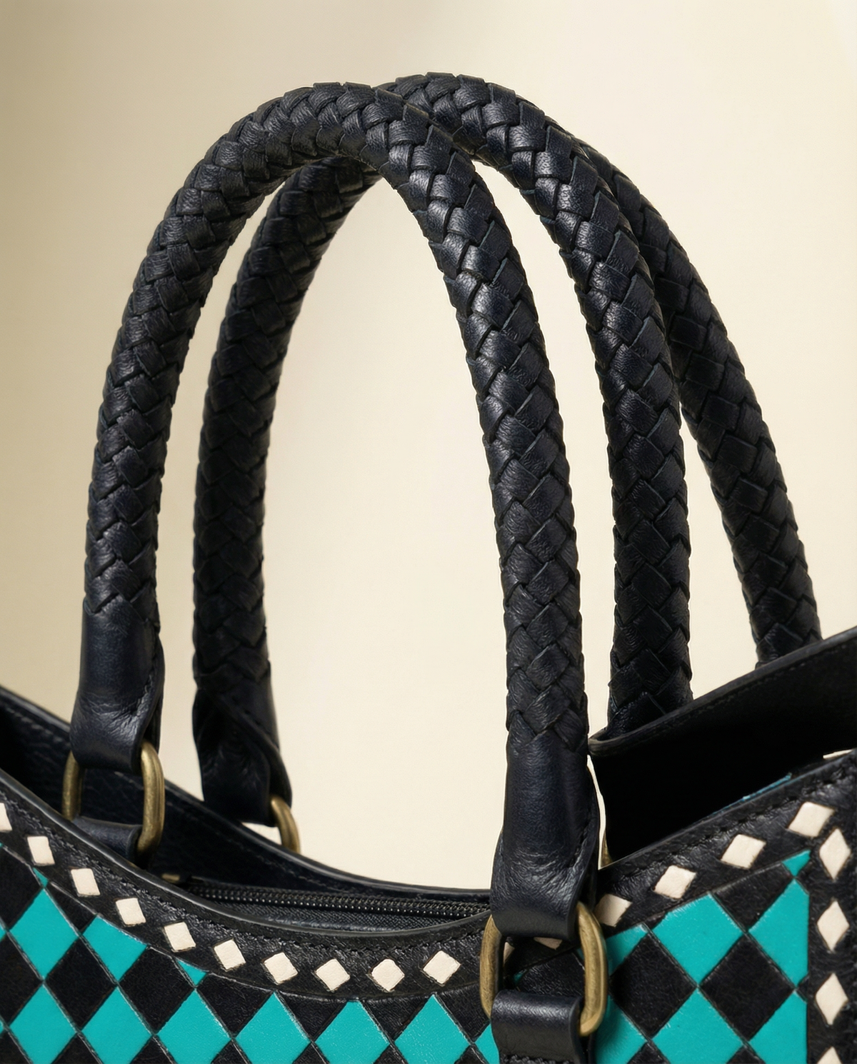 Checkerboard Tooled Tote