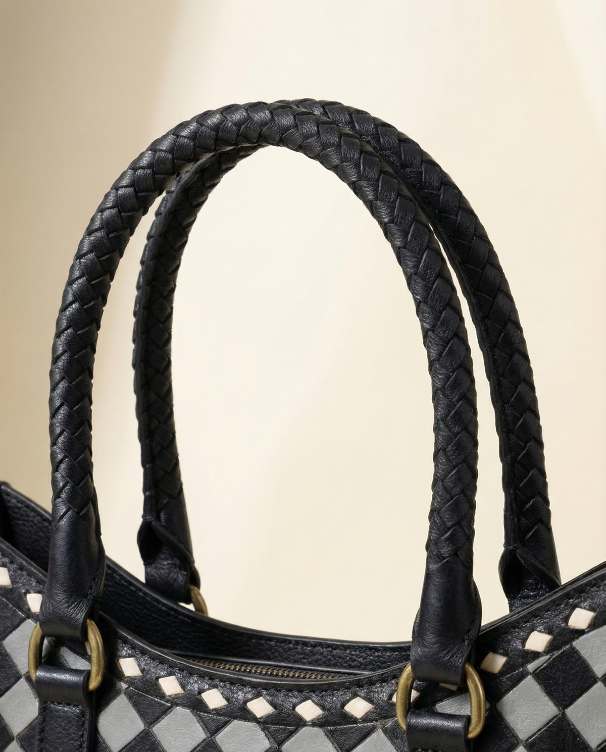 Checkerboard Tooled Tote