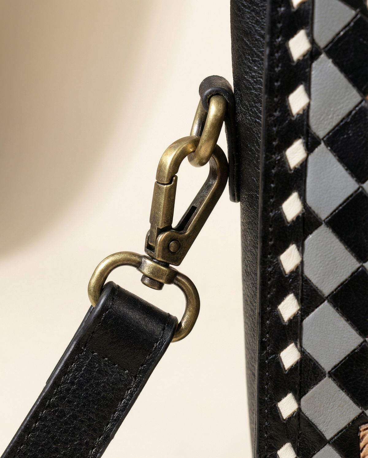 Checkerboard Tooled Tote