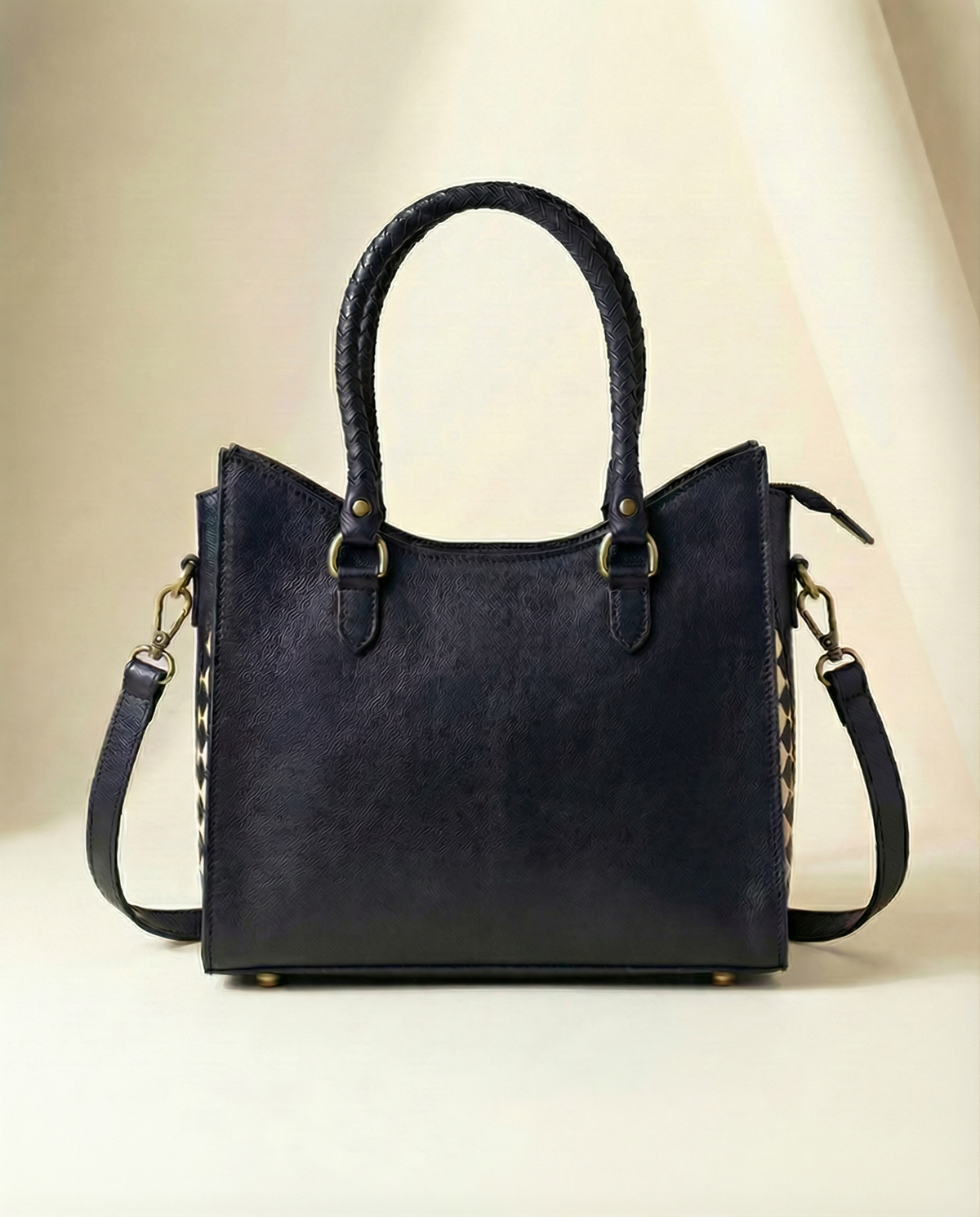 Checkerboard Tooled Tote