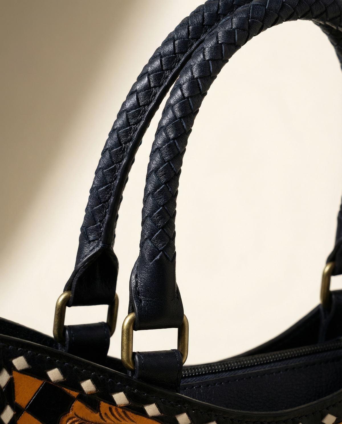 Checkerboard Tooled Tote