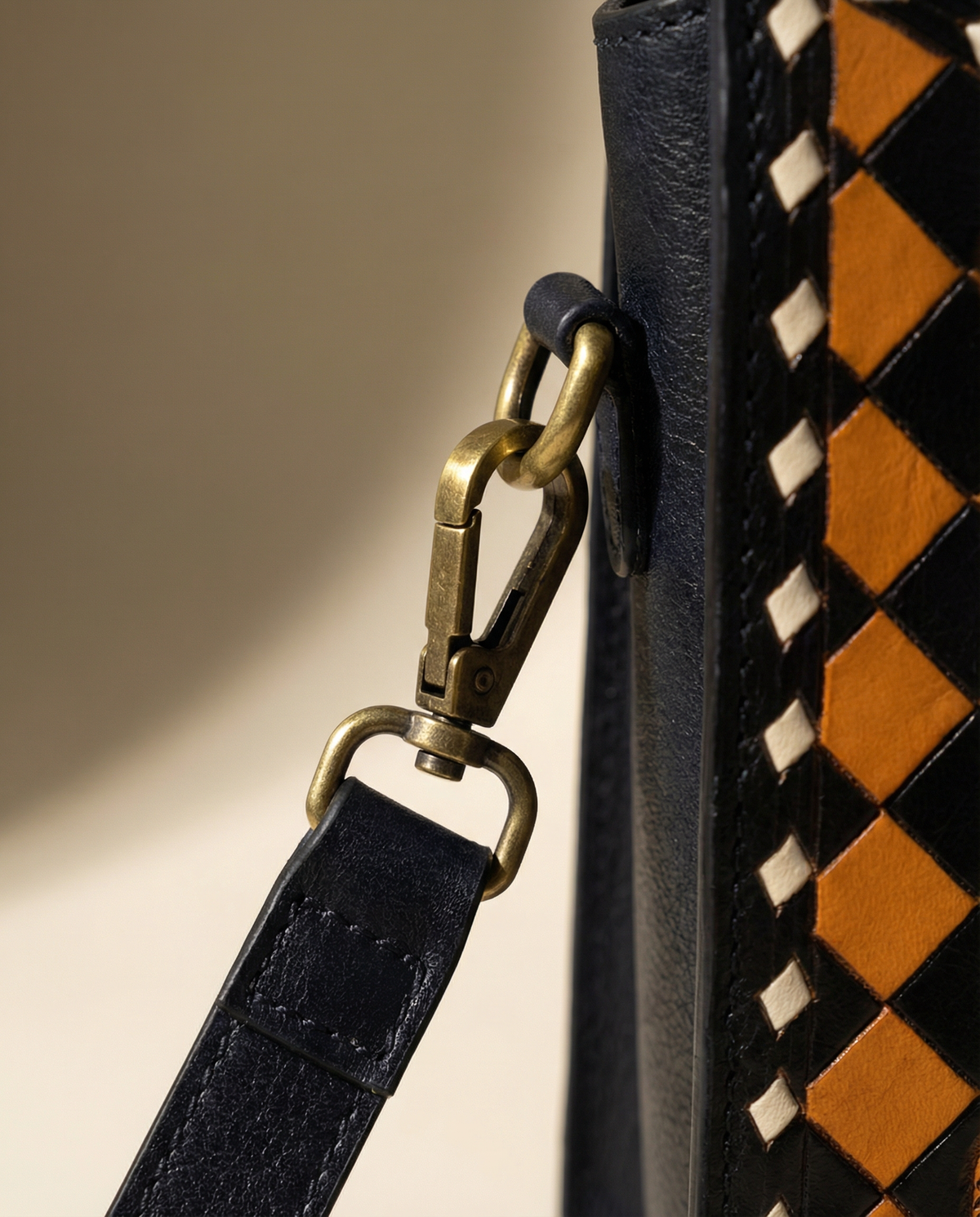 Checkerboard Tooled Tote