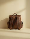 Brown leather backpack for women and men by Ya Qalbi