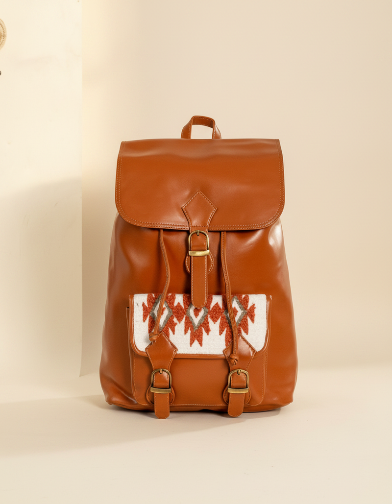 Aaina glossy full grain leather laptop backpack | Ya Qalbi