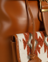 Unisex glossy brown leather rucksack for work and travel