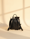 Black and White Hair-On Leather Flap Backpack – Brass Buckles