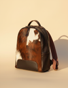 Rust and White Hair-On Leather Dome Backpack – Rose Lining