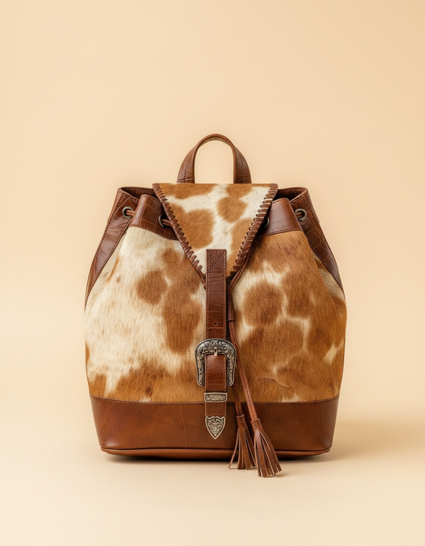 Chand giraffe print hair-on leather backpack | Ya Qalbi