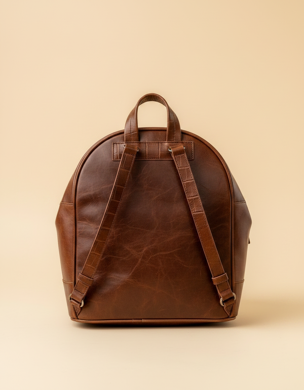 Luxury Indian giraffe pattern cowhide leather rucksack