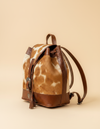 Statement Western hair-on hide backpack with brass detailing