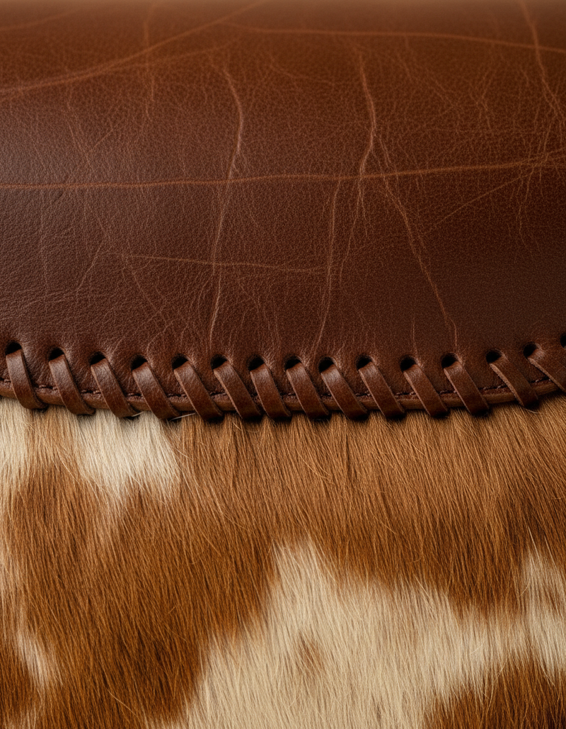Luxury Indian giraffe pattern cowhide leather rucksack