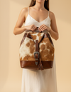 Chand giraffe print hair-on leather backpack | Ya Qalbi