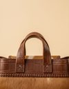 Statement Western hair-on hide backpack with brass detailing
