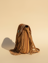 Tan Suede Hair-On Leather Crossbody – Turquoise-Blue Stone and Fringe