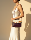 Plum Hair-On Leather Crossbody – Spotted Flap and Colour-Block Sides