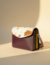 Plum Hair-On Leather Crossbody – Spotted Flap and Colour-Block Sides