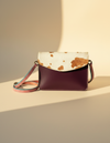 Plum Hair-On Leather Crossbody – Spotted Flap and Colour-Block Sides
