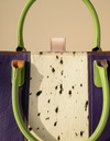 Colorful boho leather tote interior detail by Ya Qalbi