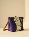 Sustainable recycled leather tote bag in vibrant colors by Ya Qalbi