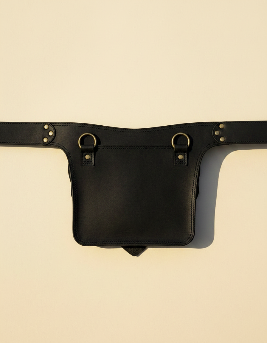 Genuine leather thigh holster waist bag