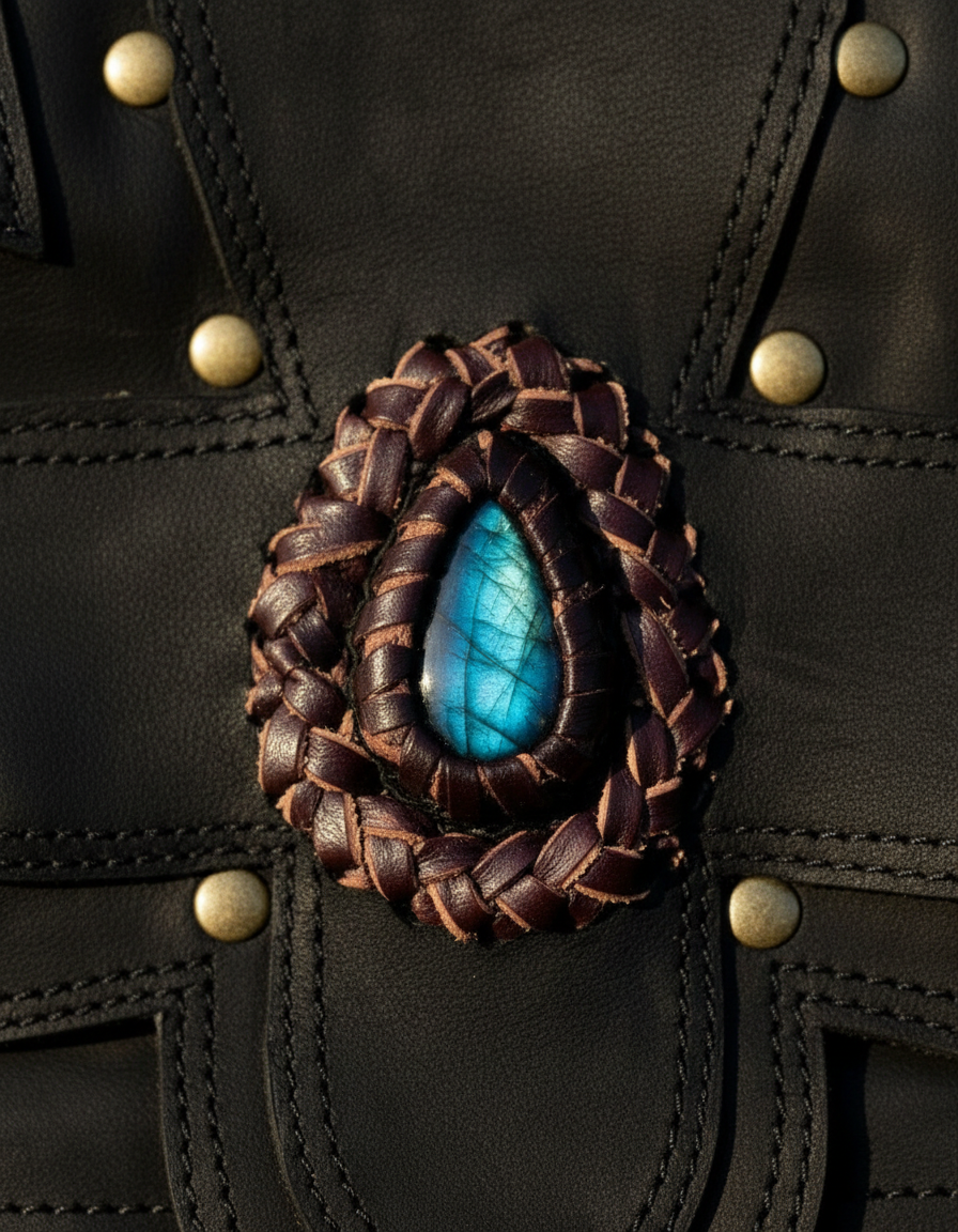 Handmade leather leg holster bag for festivals and travel