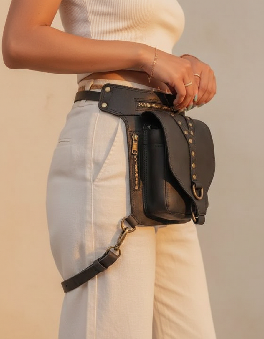 Leather Thigh Bag | Ya Qalbi