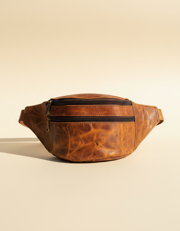 Genuine leather festival belt bag travel crossbody by Ya Qalbi