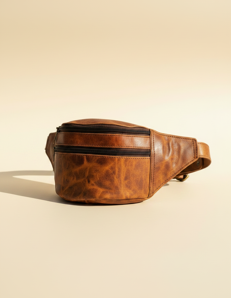 Boho leather bum bag unisex hip bag by Ya Qalbi