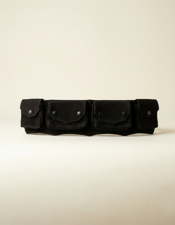 Genuine leather travel pocket belt unisex hands-free style by Ya Qalbi