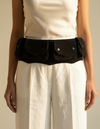 Black leather utility hip belt artisan craftsmanship by Ya Qalbi
