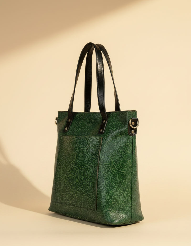 Black leather work tote for professional women by Ya Qalbi