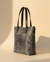 Premium blue leather office tote for women by Ya Qalbi