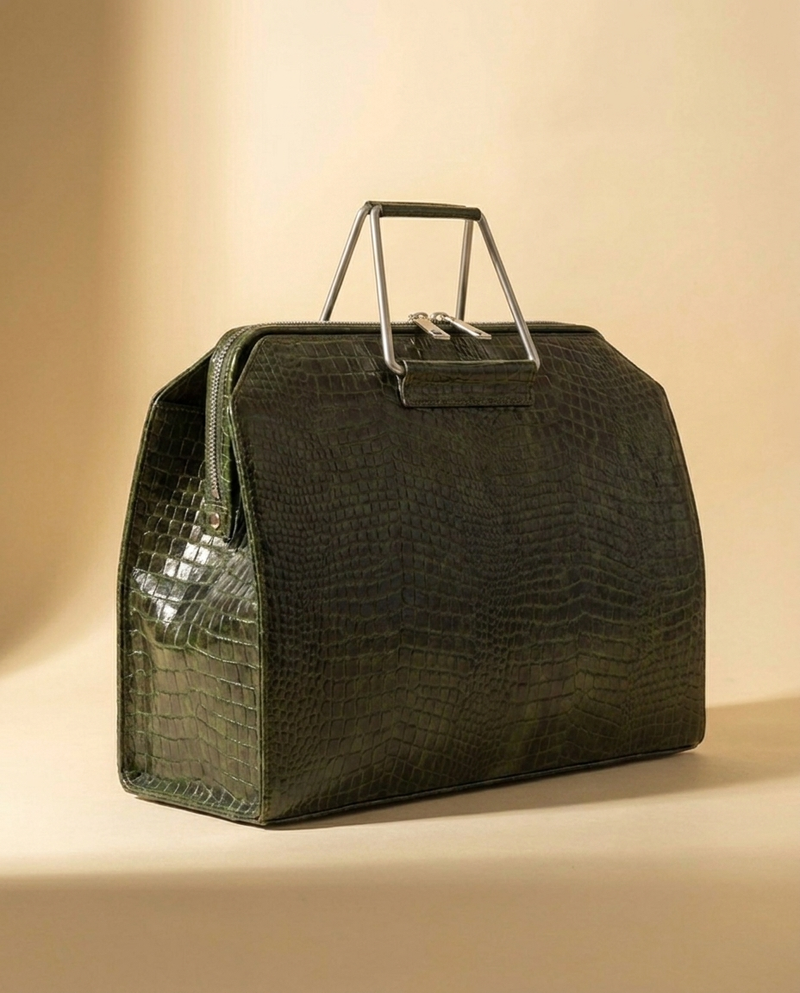 Genuine leather office bag with padded laptop sleeve by Ya Qalbi