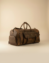 Rustic brown leather weekender with shoe compartment by Ya Qalbi