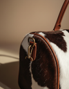 Espresso and White Hair-On Duffle – Cognac Leather Trim